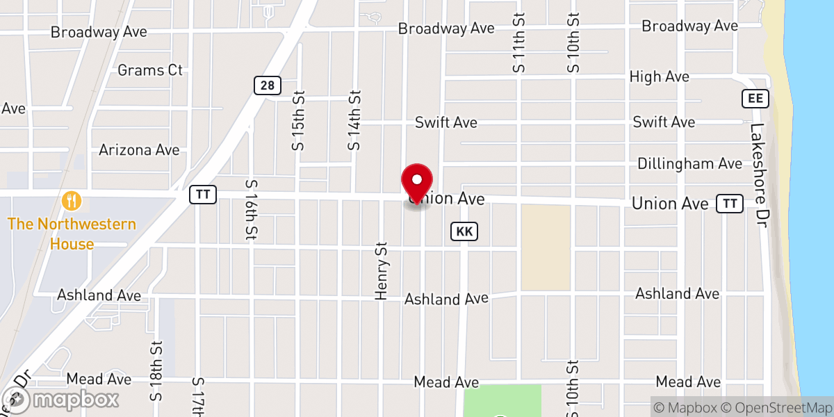 Map showing location of St Paul's United Church of Christ