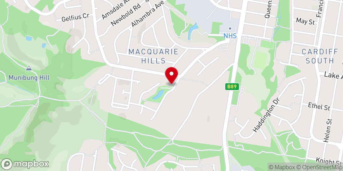 Map showing location of Macquarie Hills Christian Fellowship