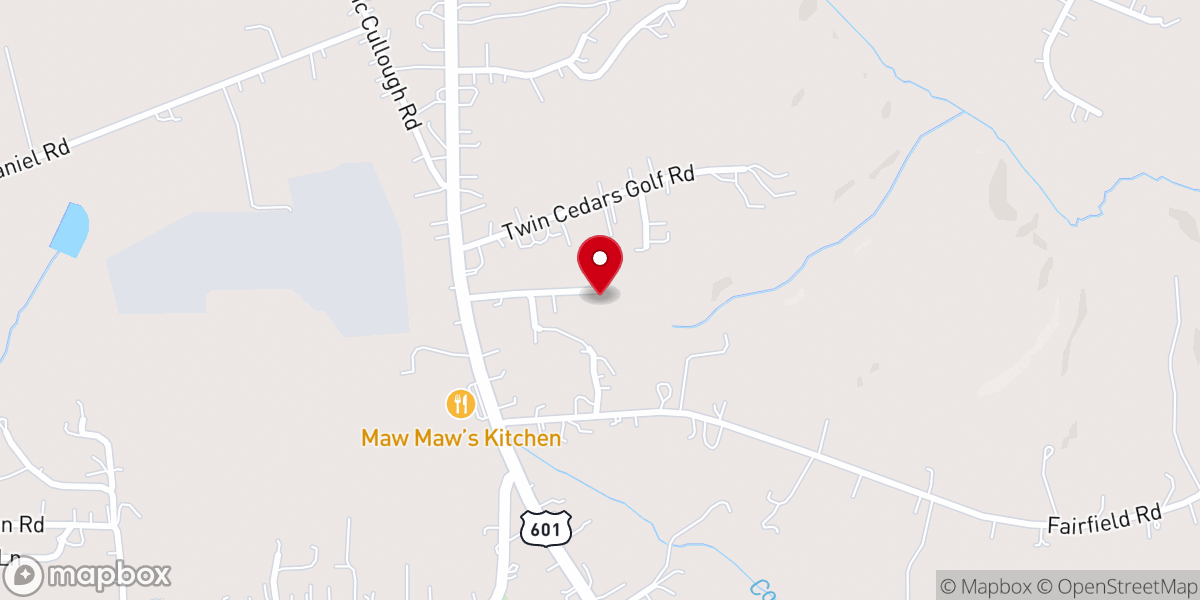 Map showing location of Fairfield Baptist Church