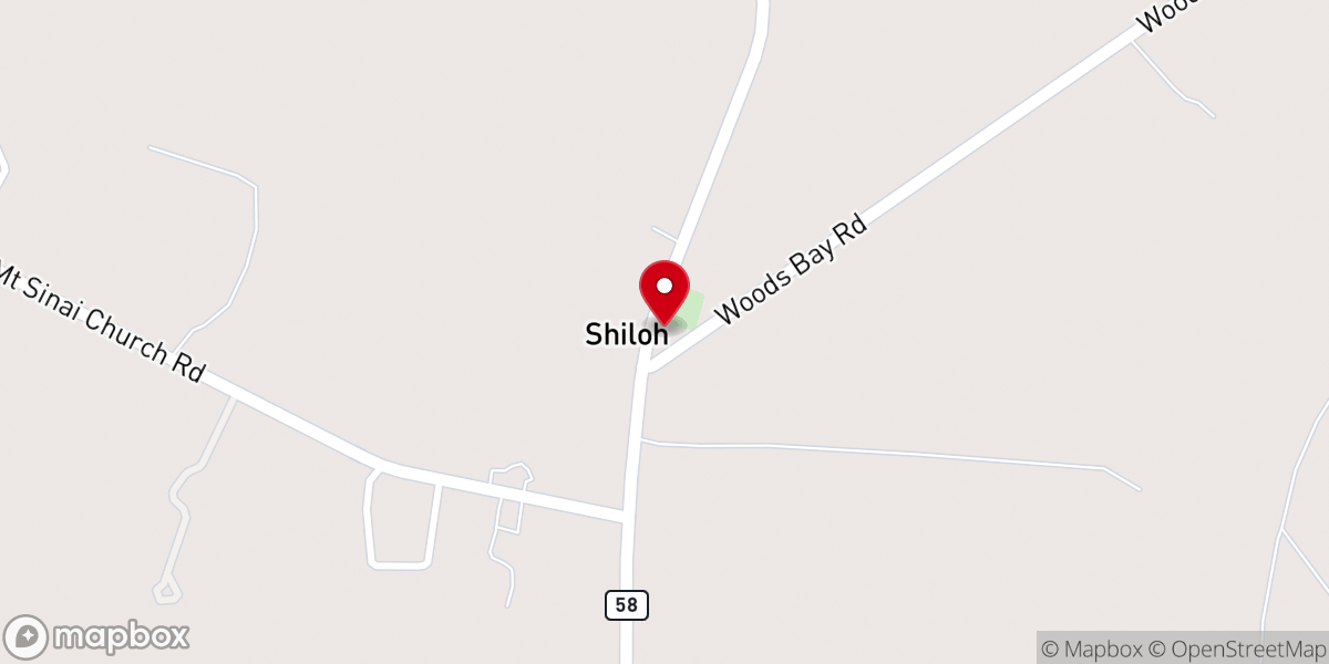 Map showing location of Shiloh Christian Church
