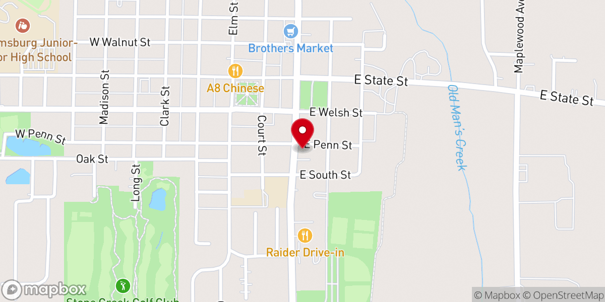 Map showing location of St Mary Catholic Church