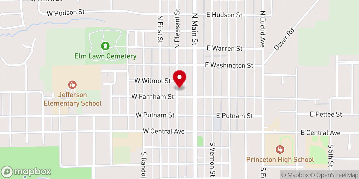 Map showing location of Princeton Church of Christ