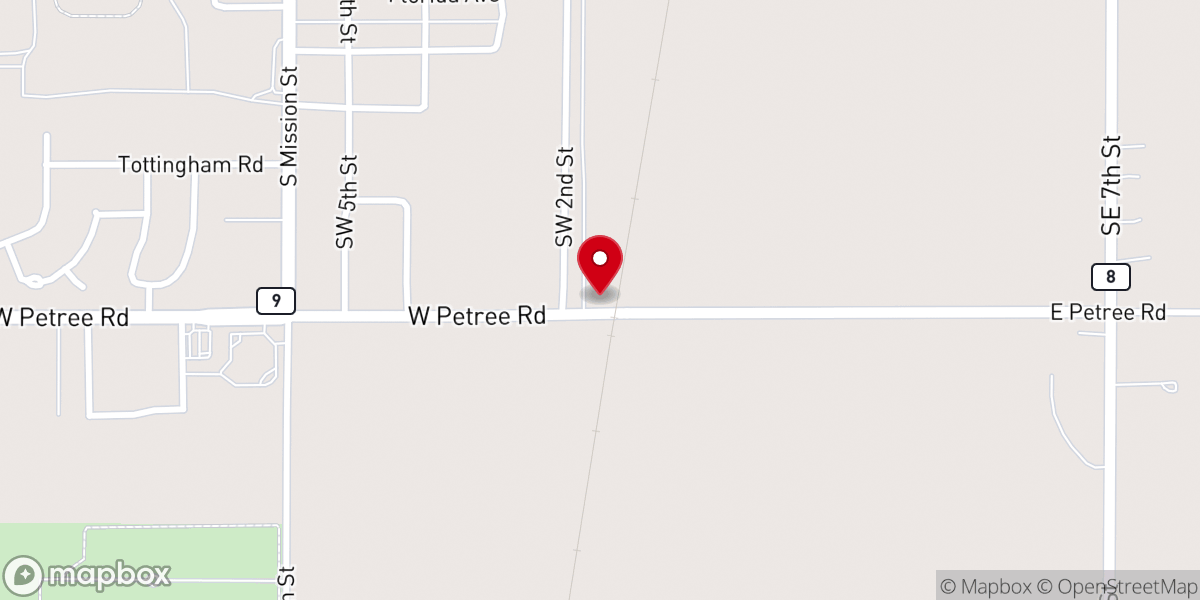 Map showing location of Saint Thomas Lutheran Church
