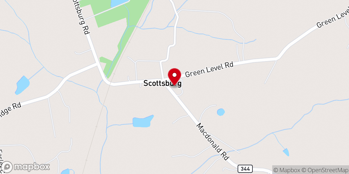 Map showing location of Scottsburg Baptist Church