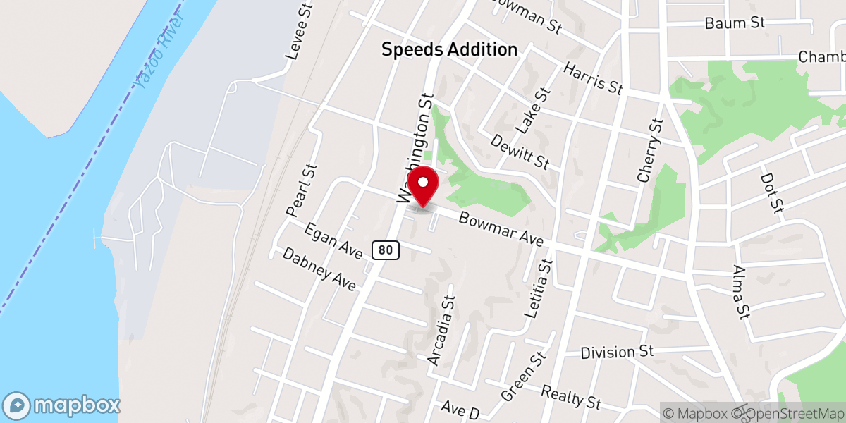 Map showing location of Travelers Rest Baptist Church