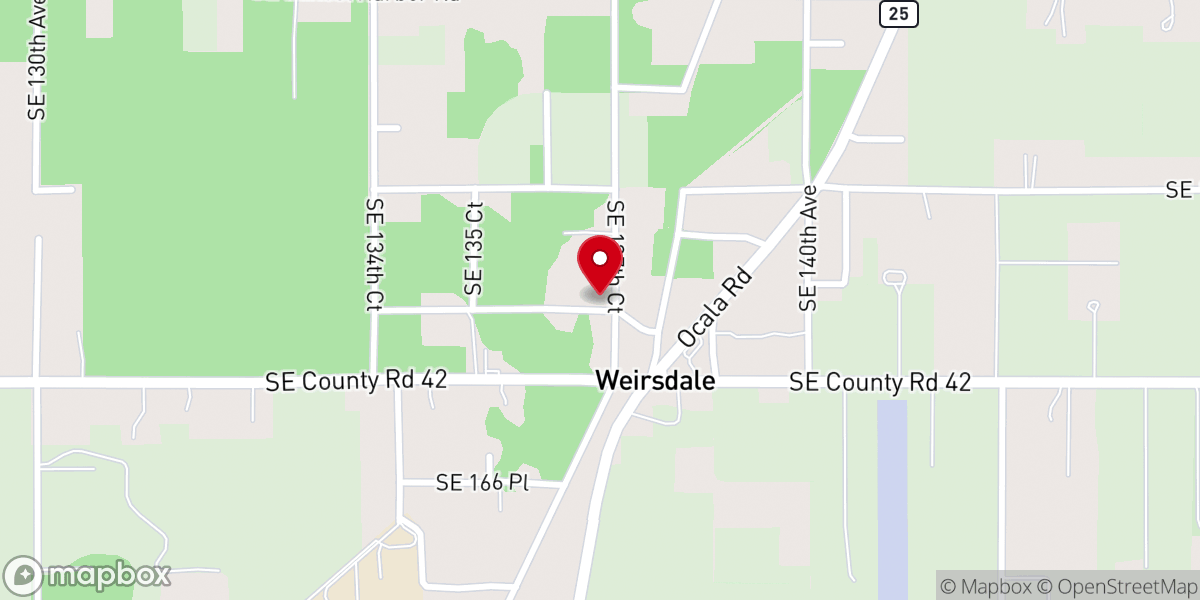 Map showing location of First Baptist Church Weirsdale
