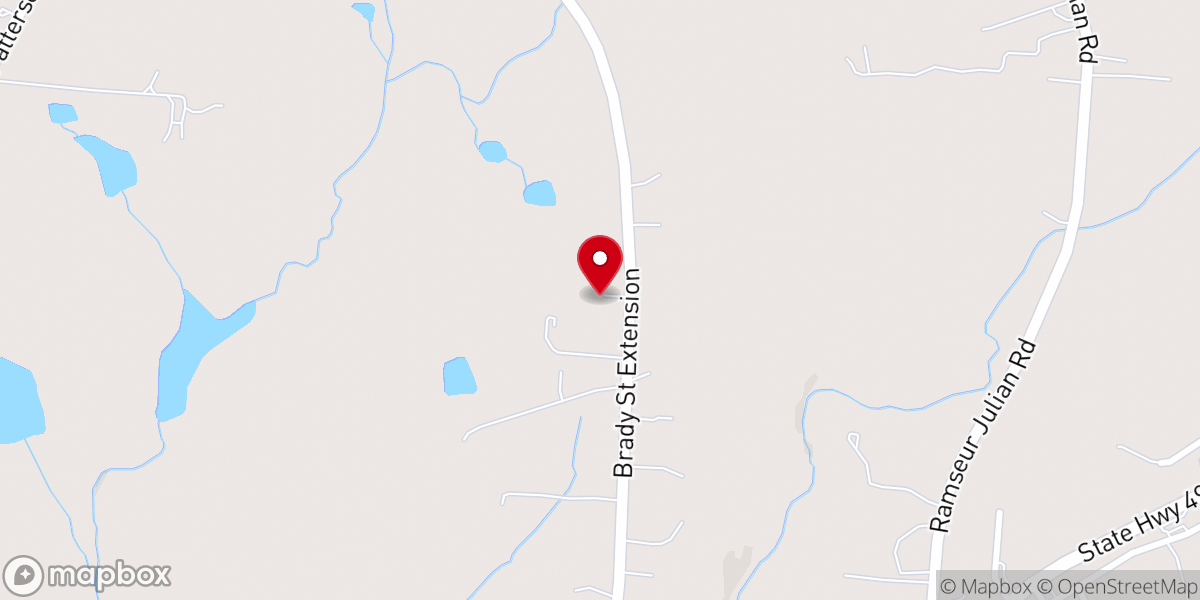 Map showing location of Patterson Grove Church