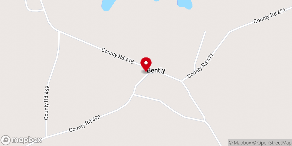 Map showing location of Bentley Church