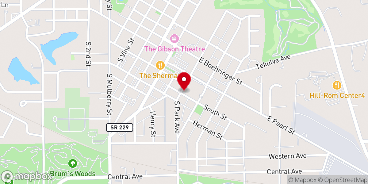 Map showing location of Batesville United Methodist Church