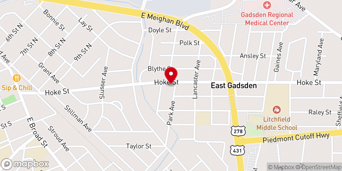 Map showing location of Evangel Church