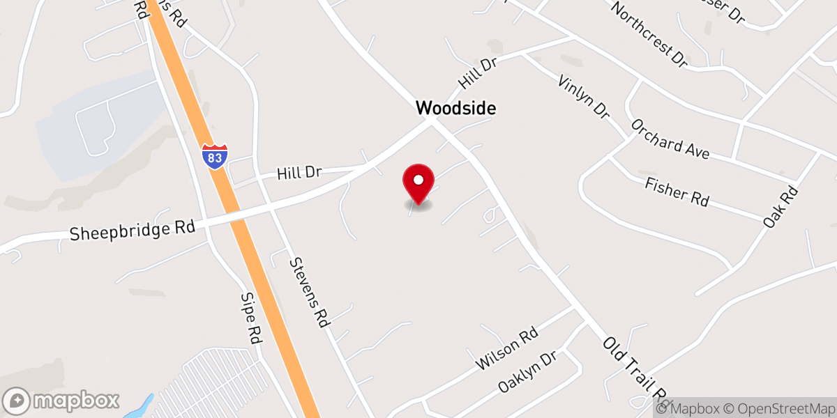 Map showing location of Newberrytown Church of God