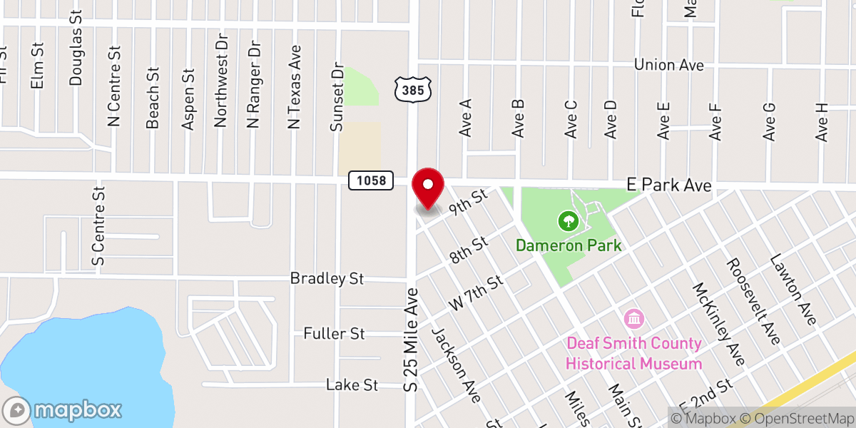 Map showing location of Hereford Food Pantry Inc