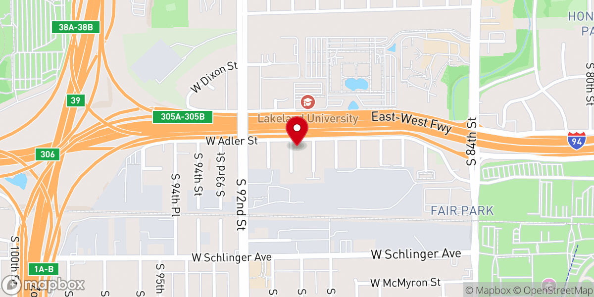 Map showing location of Spiritual Living of Greater Milwaukee Inc