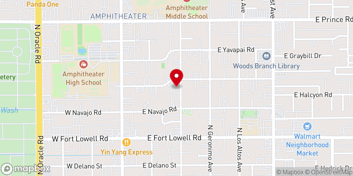 Map showing location of Temple Baptist Church