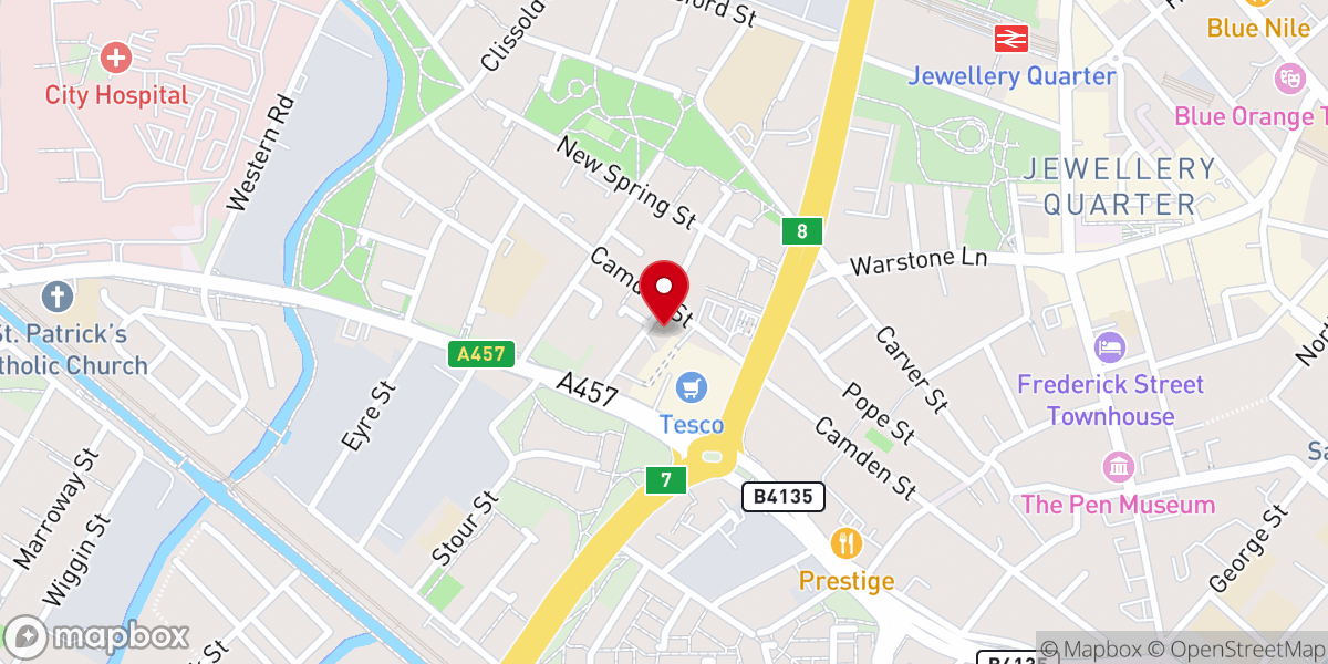 Map showing location of Birmingham Central Baptist Church Springhill
