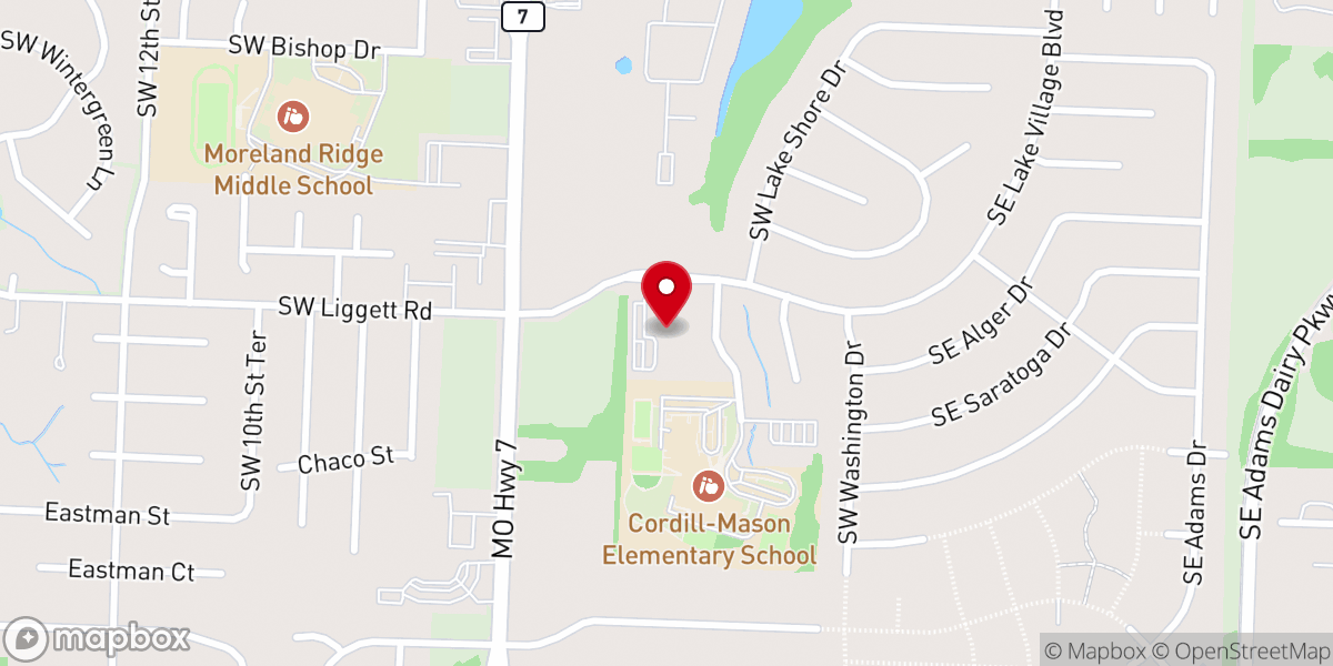 Map showing location of Heartland Church