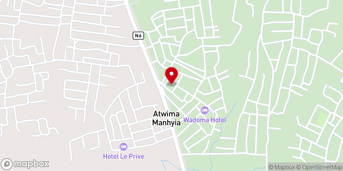 Map showing location of Wesley Methodist Church Atwima Manhyia