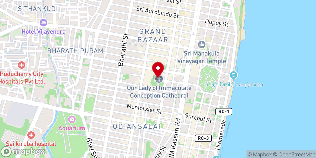 Map showing location of Our Lady of Immaculate Conception Cathedral