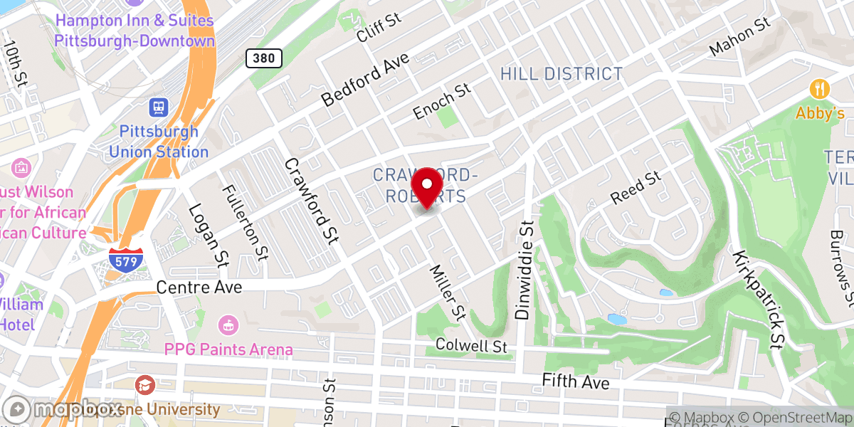 Map showing location of Miller Street Baptist Church