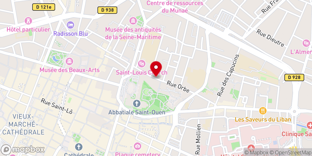 Map showing location of Monastère des Bénédictines