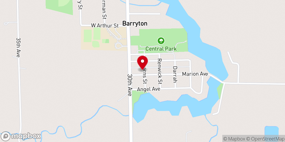 Map showing location of Faith United Methodist Church