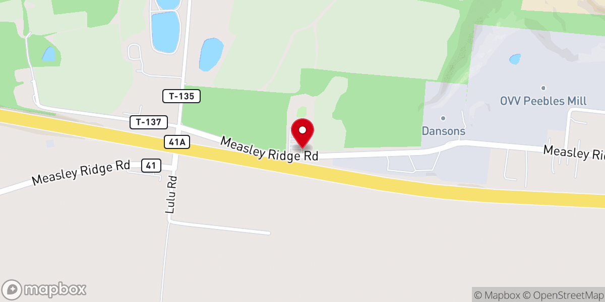 Map showing location of Peebles United Methodist Church