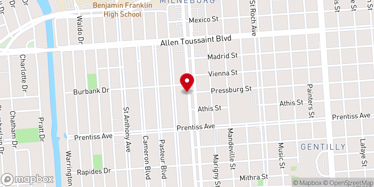 Map showing location of Iglesia Bautista Getsemani