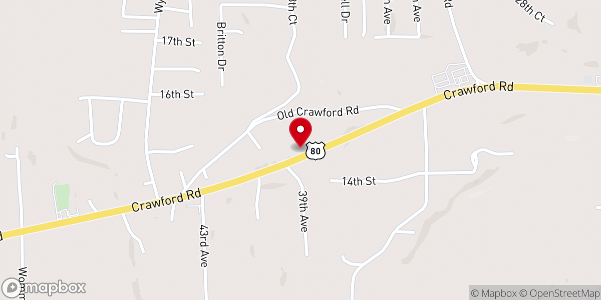 Map showing location of Bible Missionary Baptist Church