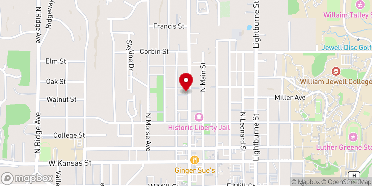 Map showing location of First Baptist Church - Food Distribution Center