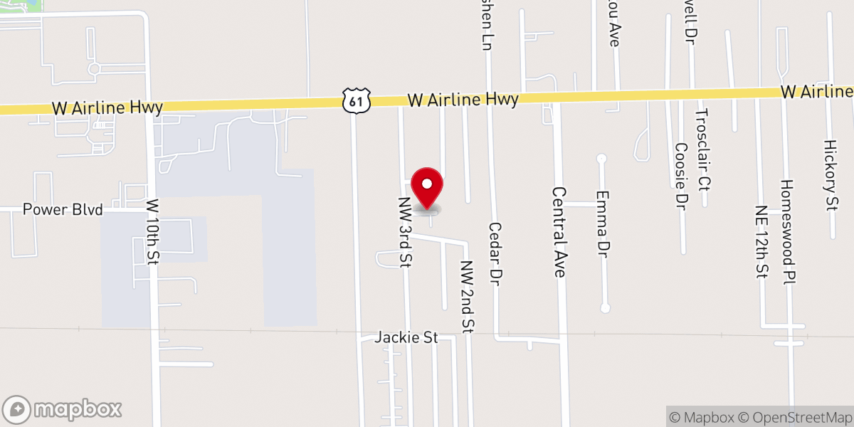 Map showing location of Historic Riverlands Christian Center Church & School