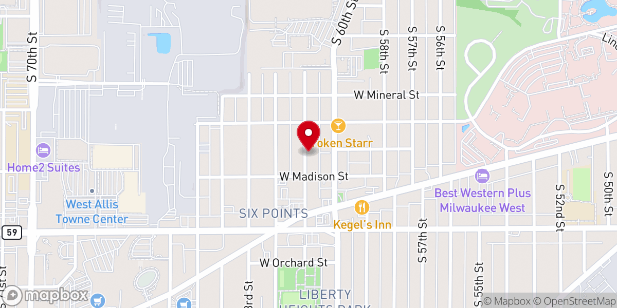 Map showing location of Victory Outreach Church
