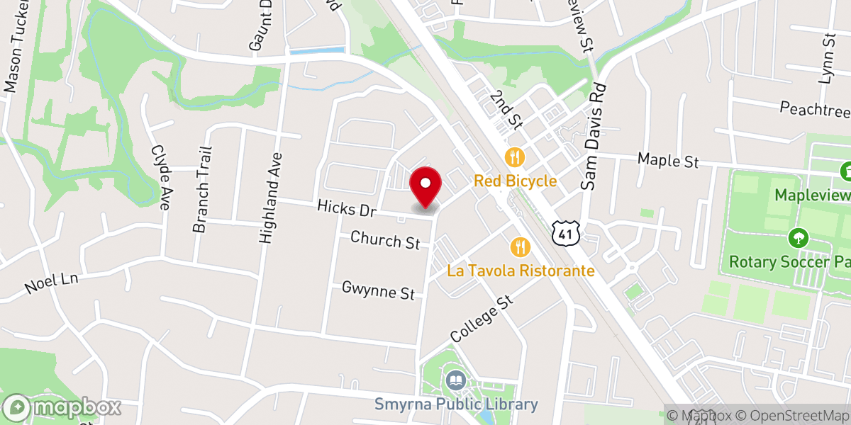Map showing location of Smyrna Church of Christ