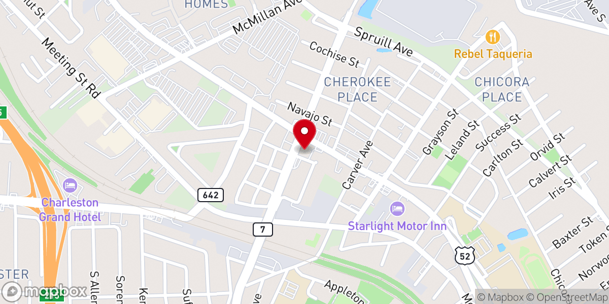 Map showing location of Cherokee Place United Methodist Church