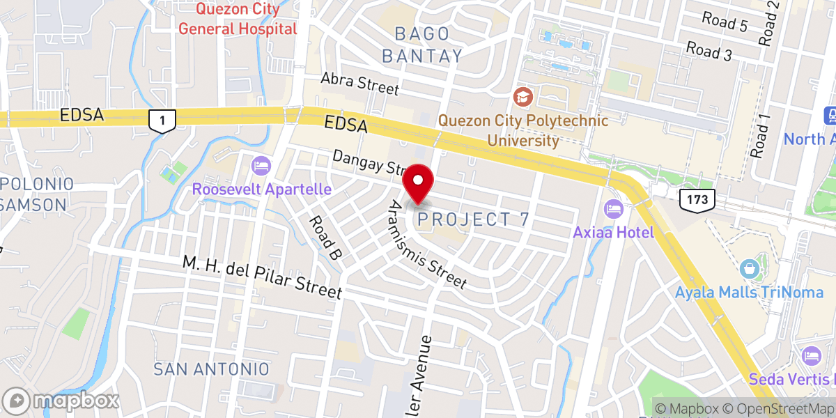 Map showing location of Christ the King Parish - Project 7 (Diocese of Cubao)