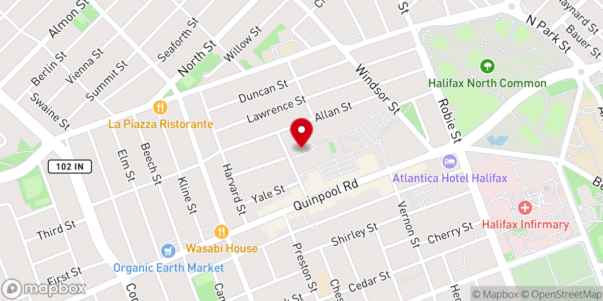 Map showing location of Quinpool Court