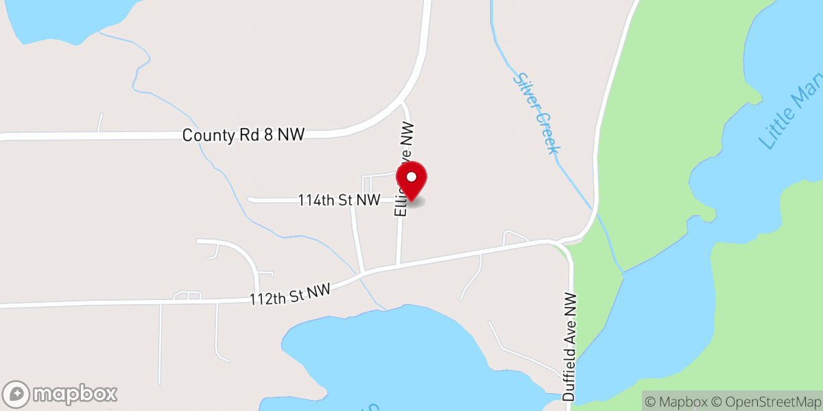 Map showing location of Immanuel Lutheran Church of Silver Creek