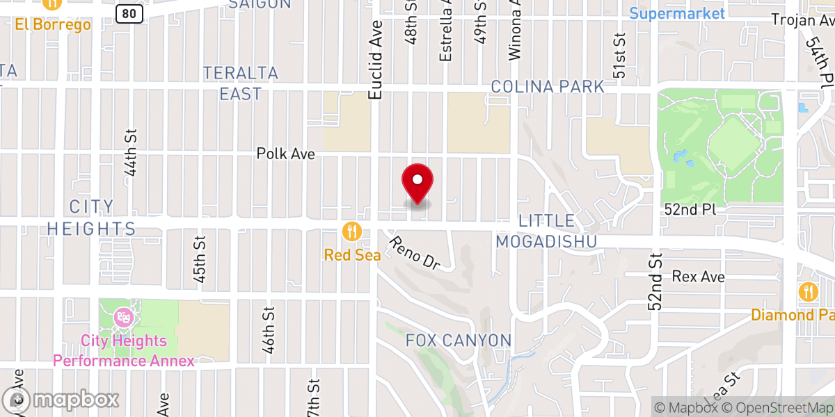 Map showing location of Faith Tabernacle and Nuevo Remanente Assemblies of God