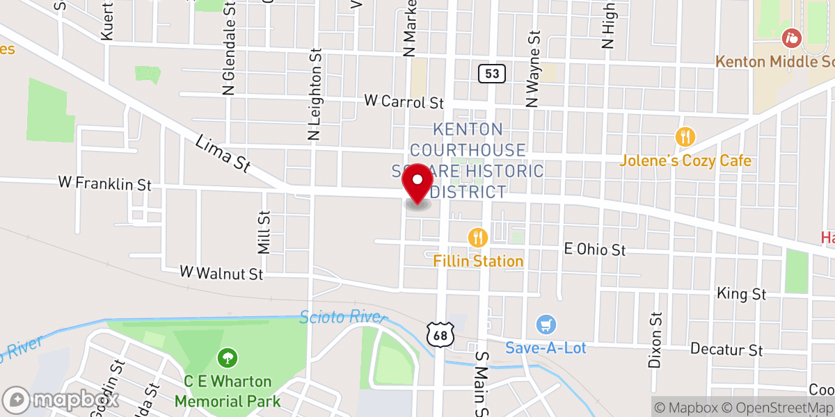 Map showing location of Kenton Theatre
