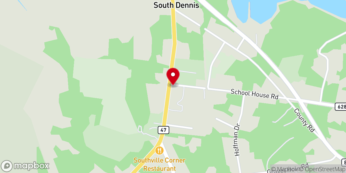 Map showing location of South Dennis Trinity UMC
