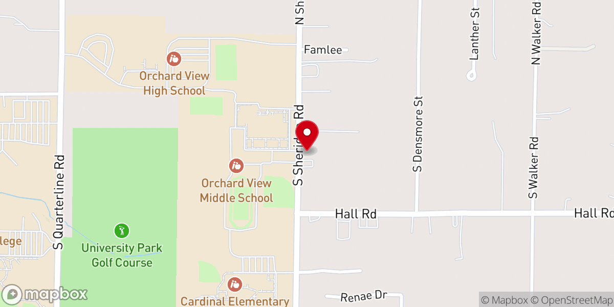 Map showing location of Sheridan Drive Baptist Church