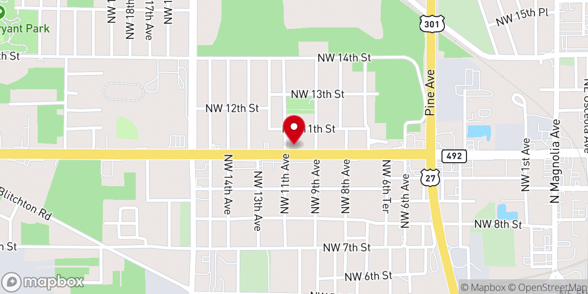 Map showing location of New Harvest Worship Center