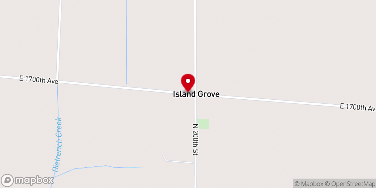 Map showing location of Island Grove Church