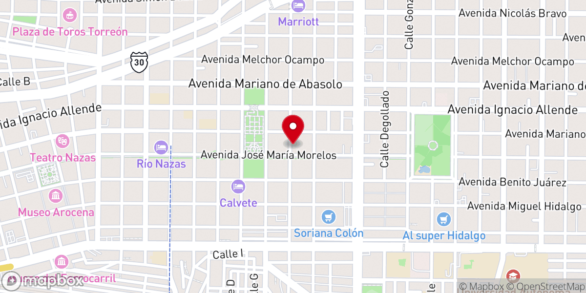 Map showing location of Iglesia Bautista Biblica de la Gracia TRC