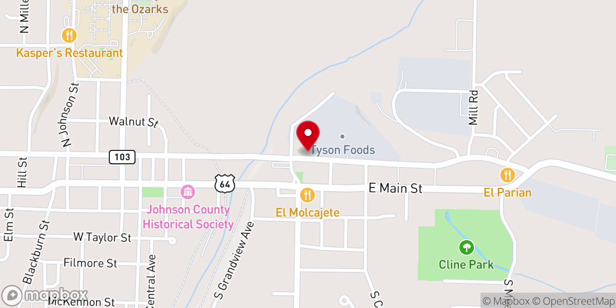 Map showing location of Johnson County Graphic