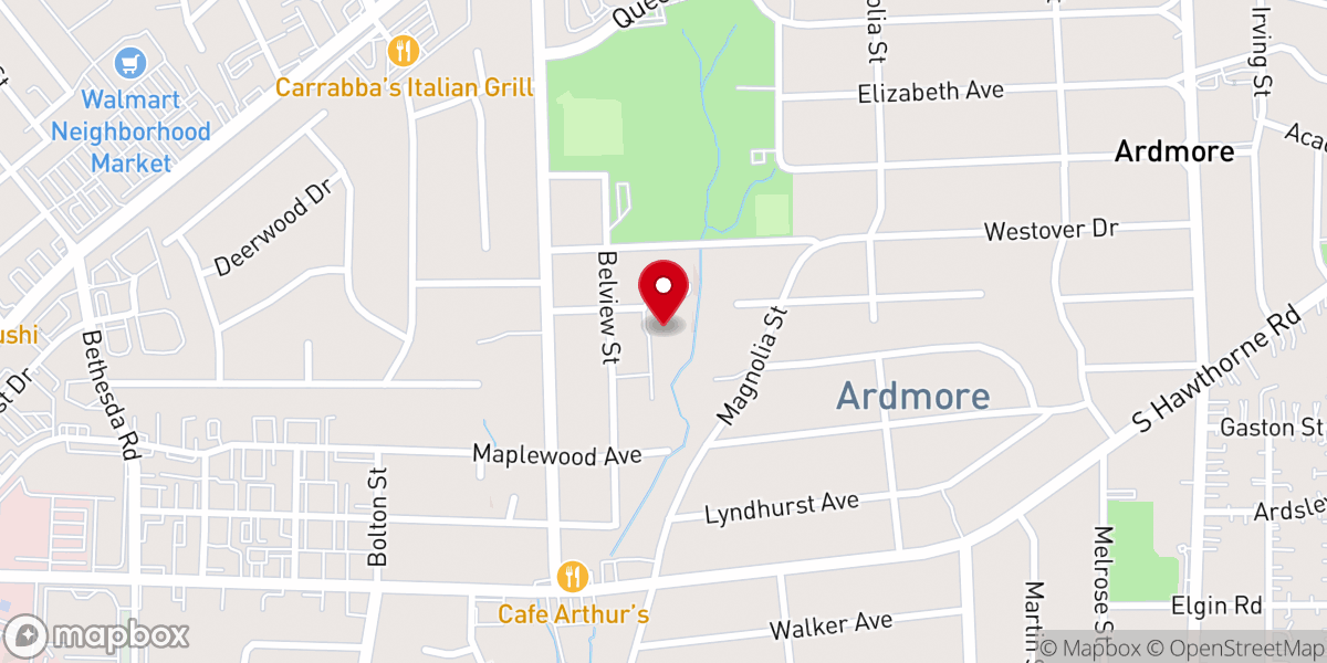 Map showing location of St Timothy's Episcopal Church