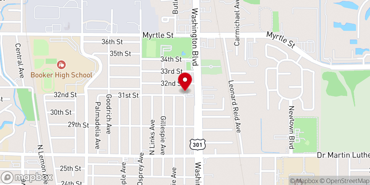 Map showing location of Truvine Missionary Baptist Church