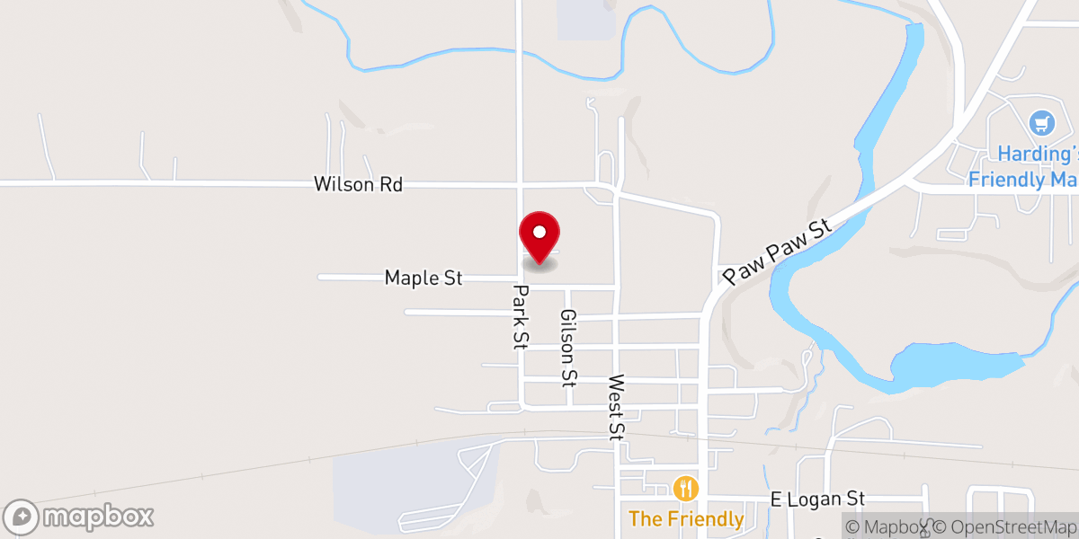 Map showing location of Salem Lutheran Church