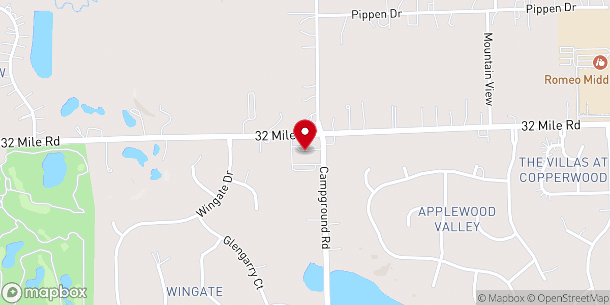 Map showing location of Woodside Bible Church - Romeo Campus