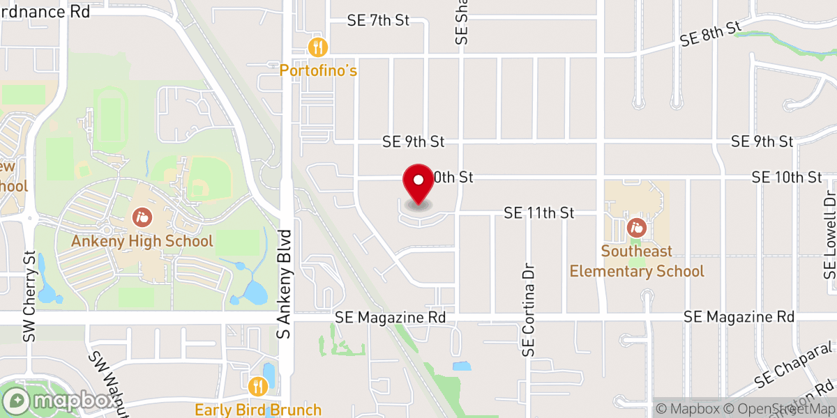 Map showing location of St. Paul Lutheran Church