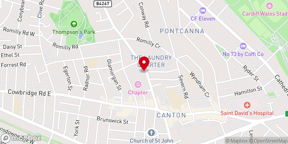 Map showing location of Cardiff Chinese Christian Church